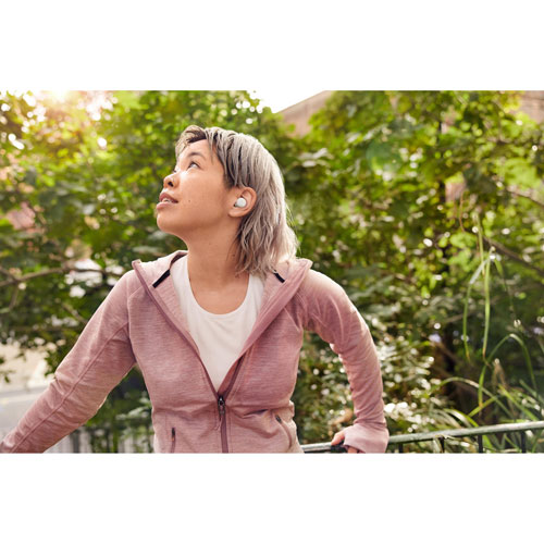 Écouteurs boutons 100 % sans fil à isolation sonore Pixel Buds A-Series de Google - Clairement blanc