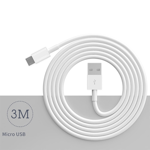 Image 1 de 3.. Câbles micro USB 10 pieds / 3 m USB haute vitesse 2.0 A mâle vers micro USB blanc - axGear