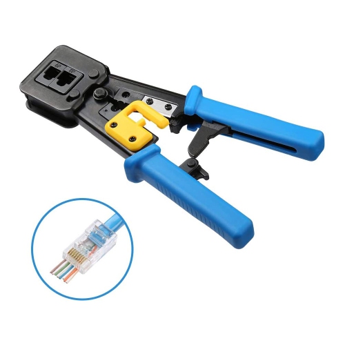 RJ45 Crimp Tool Pass Through Cat5 Cat5e Cat6 Crimping Tool for RJ45/RJ12  Regular - axGear