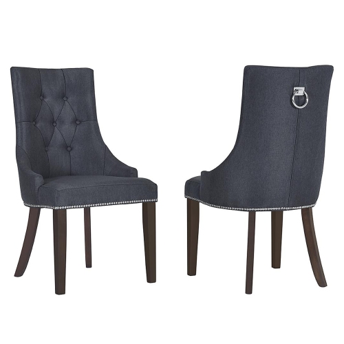 AERYS  Upholstered Chair In Linen Fabric, Dining Chairs Set Of 2, Accent Chairs for Living Room, Side Chairs for Living Room In Grey