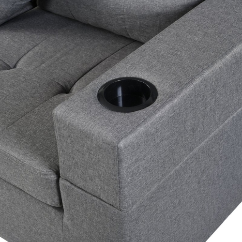 Aerys Reversible Upholstered L-Shaped Sofa Couch for Living Room, Sectional Couch