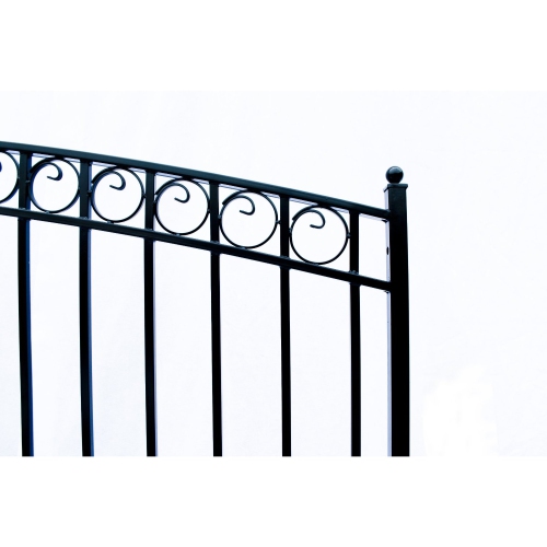 ALEKO DG14PARSSLPED Paris Style Single Slide Steel Driveway Gate 14' with Pedestrian Gate