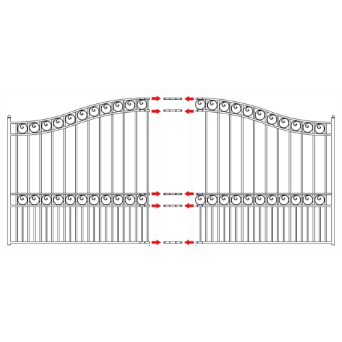 ALEKO DG14PARSSLPED Paris Style Single Slide Steel Driveway Gate 14' with Pedestrian Gate