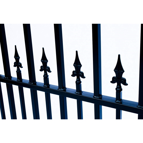 ALEKO DG14PRASSLPED Prague Style Single Sliding Steel Driveway Gate 14' with Pedestrian Gate