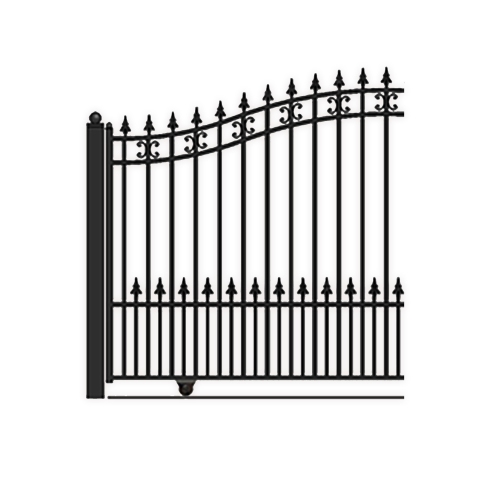 ALEKO DG14STPSSLPED St.Petersburg Style Slide Single Steel Driveway Gate 14' with Pedestrian Gate