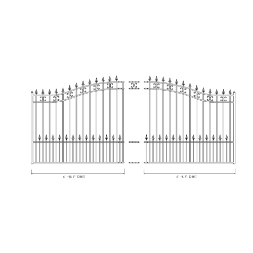ALEKO DG14STPSSLPED St.Petersburg Style Slide Single Steel Driveway Gate 14' with Pedestrian Gate