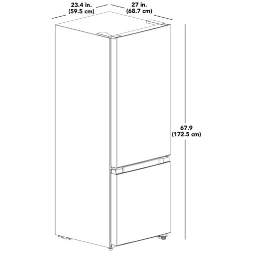 Insignia 24" 11.5 Cu. Ft. Bottom Freezer Refrigerator - Stainless steel
