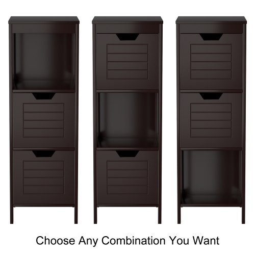 Costway Bathroom Wooden Floor Cabinet Multifunction Storage Rack Stand Organizer