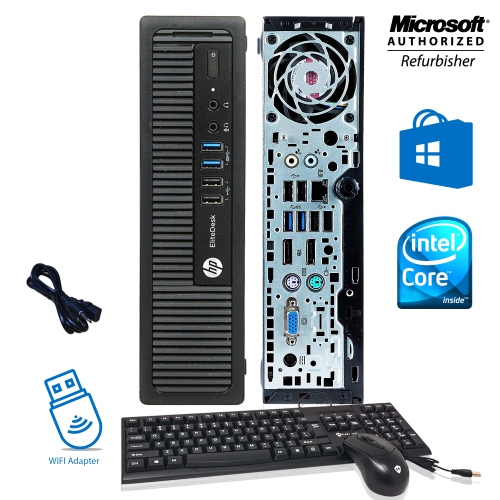 HP EliteDesk 800 G1 USFF Desktop PC 20 inch Tecnii Monitor Intel Core i5 4570S@3.2GHz 8GB DDR3 RAM 256GB SSD Windows 10 Pro Keyboard and Mice(2015 Model) by HP - Refurbished condition - Image 3