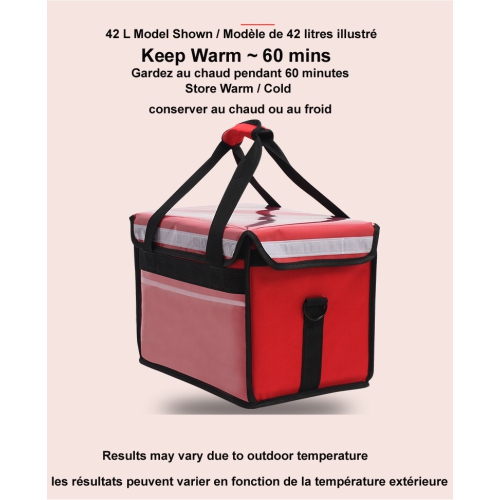 Sunwealth 42L Insulated Courier Food Bag - RED