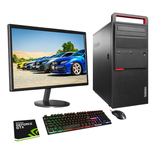 LENOVO  Refurbished (Good) - Gaming Desktop - Thinkcentre M900 Tower PC - 24" Monitor - Intel Core I7 6700 3.4Ghz 16GB Ddr4 Ram 512GB SSD Nvidia