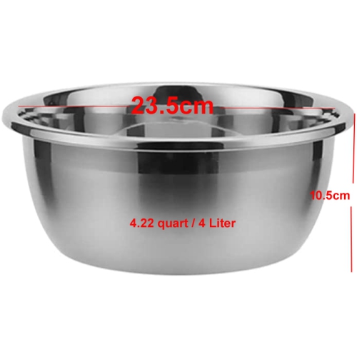 Sunwealth Premium Stainless Steel Mixing Bowl - 4L- 24cm - Sets of 4