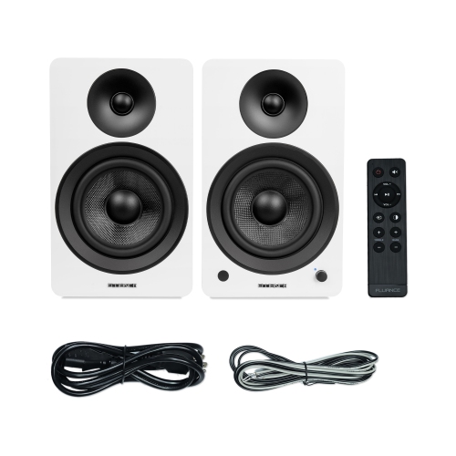 Fluance Powered 6.5'' Stereo Bookshelf Speakers for Turntable, TV PC & Bluetooth