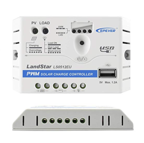 ACOPOWER 10W 12V Solar Charger Kit, 5A Charge Controller with Alligator Clips