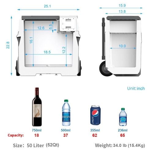 LiONCooler X40A Combo, Portable Fridge Freezer Cooler & Extra Backup 173Wh Battery