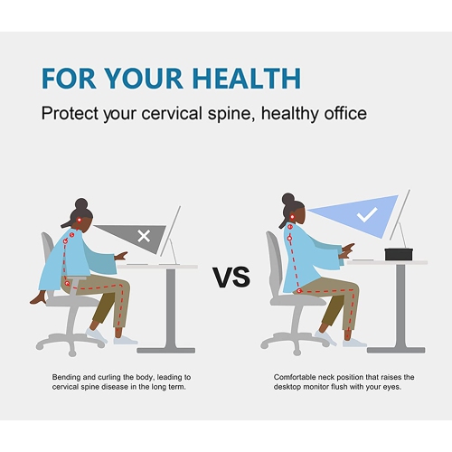 FITUEYES Monitor Stand - Computer Monitor Riser with 16.7 Inch Shelf, Wood Desktop Stand for Laptop Computer Screen, Desk Organization, Office