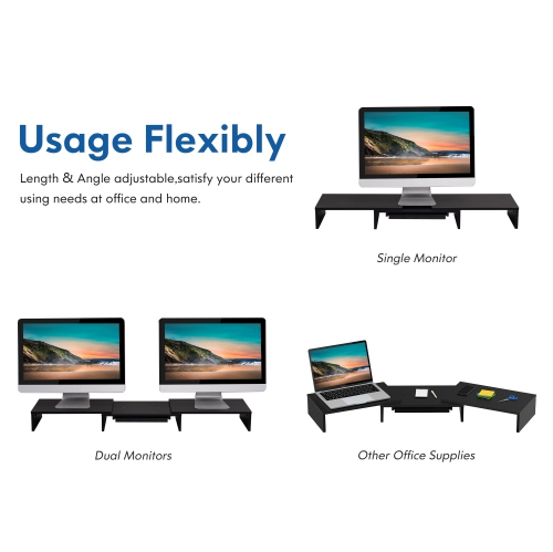 FITUEYES Réhausseur d'Écran Réglable Moniteur Stand en Bois Support d'Ordinateur,Moniteurs,TV,PC