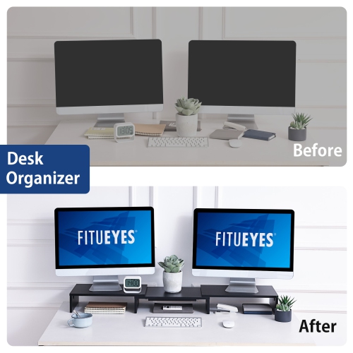 FITUEYES Réhausseur d'Écran Réglable Moniteur Stand en Bois Support d'Ordinateur,Moniteurs,TV,PC