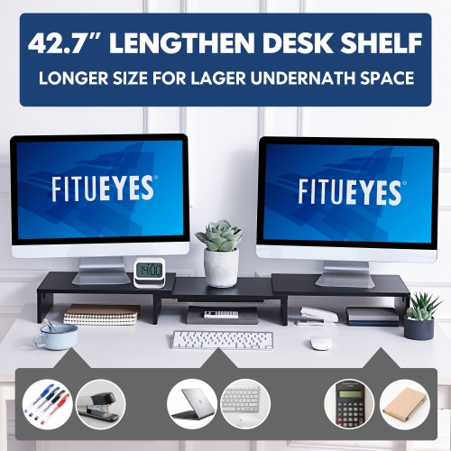 FITUEYES Réhausseur d'Écran Réglable Moniteur Stand en Bois Support d'Ordinateur,Moniteurs,TV,PC