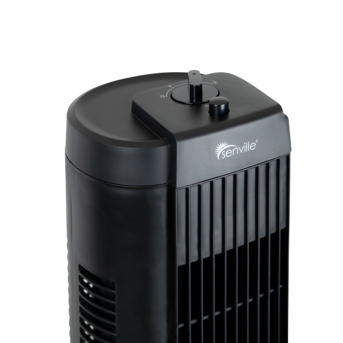 Senville SENFZ10-19M ventilateur vertical oscillant de 27 po à 3 vitesses avec oscillation de 60°, compact