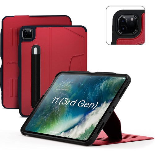 Zugu Alpha Case for iPad Pro 11", Red with screen protector