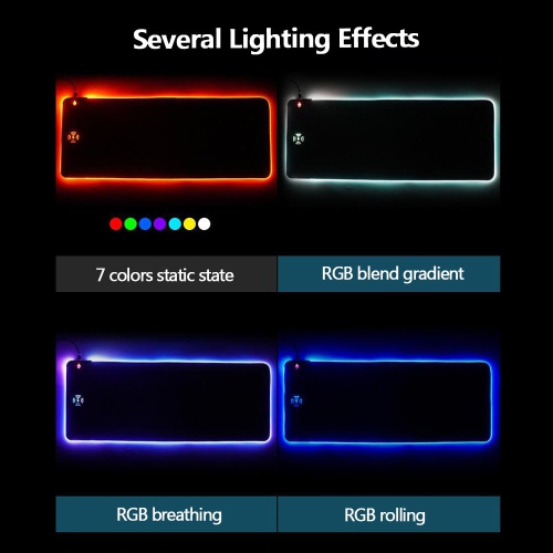 Extended RGB Gaming Mouse Pad with Wireless Charging Station