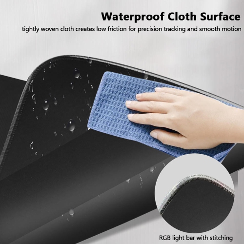 Extended RGB Gaming Mouse Pad with Wireless Charging Station