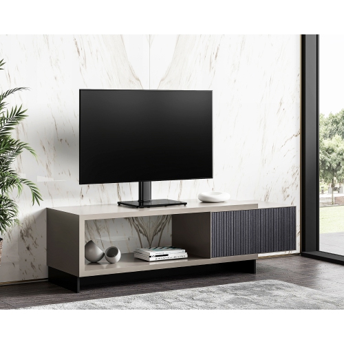 FITUEYES TV Stand Fit Most 32 - 65 inch Flat Curved Screen with 80 Degree Swivel Mount & 4 Level Height Adjustment, MAX VESA 600x400mm