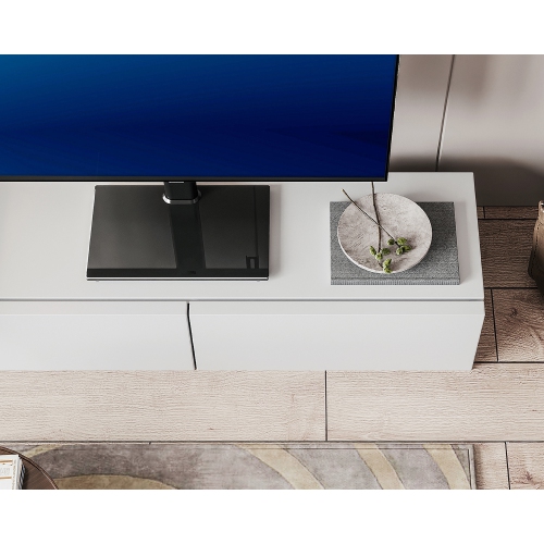 FITUEYES TV Stand Fit Most 32 - 65 inch Flat Curved Screen with 80 Degree Swivel Mount & 4 Level Height Adjustment, MAX VESA 600x400mm