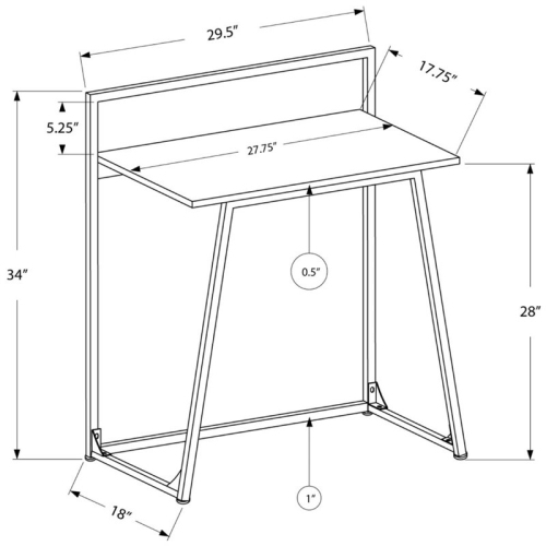 Computer Desk Home Office Laptop 30"L Work Metal Laminate Natural White