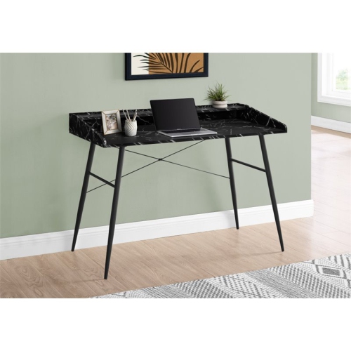 Computer Desk Home Office Laptop 48"L Work Metal Black Marble Look
