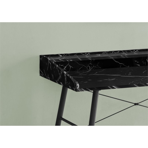 Computer Desk Home Office Laptop 48"L Work Metal Black Marble Look