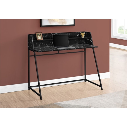 Computer Desk Home Office Laptop 48"L Work Metal Black Marble Look