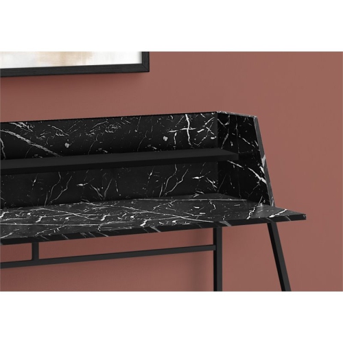 Computer Desk Home Office Laptop 48"L Work Metal Black Marble Look