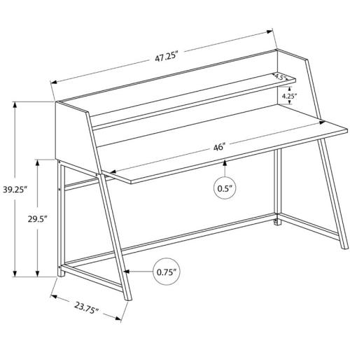 Computer Desk Home Office Laptop 48"L Work Metal Black Marble Look