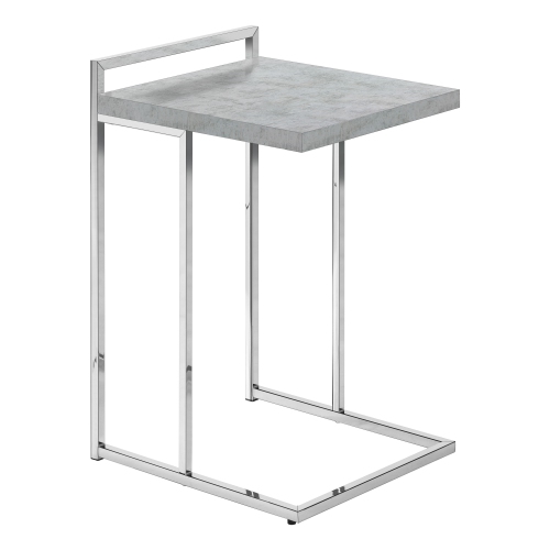 ACCENT TABLE - 25"H / GREY CEMENT / CHROME METAL