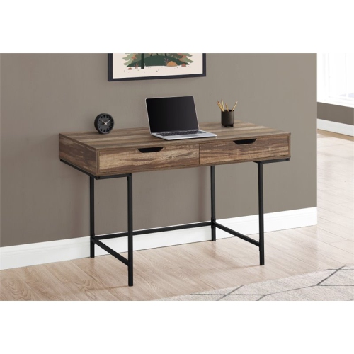 Computer Desk Home Office Laptop Storage Drawers 48"L Work Metal Brown