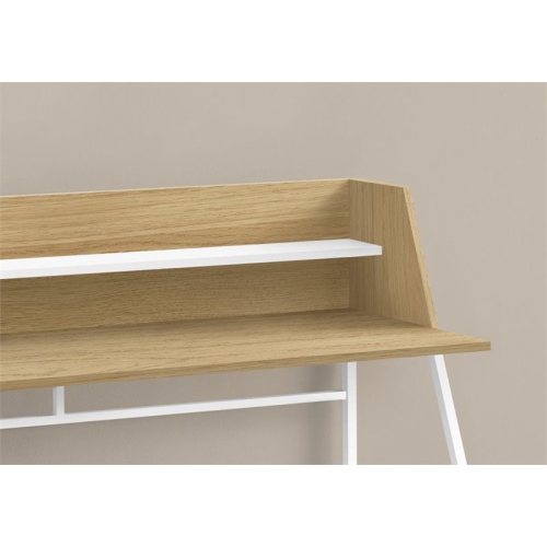 Computer Desk Home Office Laptop Storage Shelves 48"L Work Metal Natural