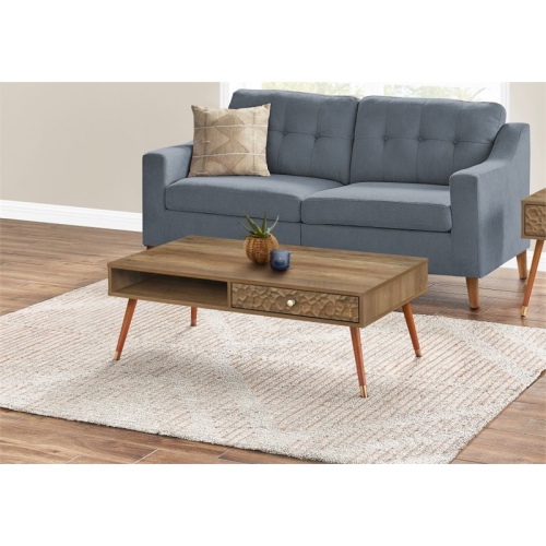 Coffee Table Accent Cocktail Storage Living Room 44"L Wood Walnut