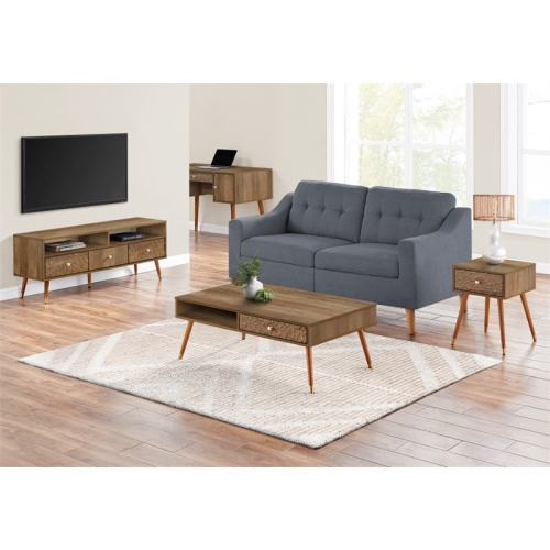 Coffee Table Accent Cocktail Storage Living Room 44"L Wood Walnut