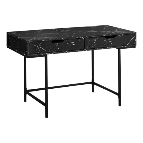 MONARCH  Computer Desk Home Office Laptop 48"l Work Metal Marble Look In Black
