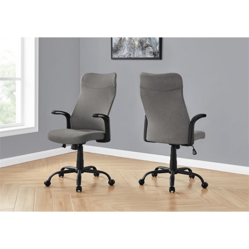 Office Chair Swivel Ergonomic Armrests Computer Desk Work Metal Grey