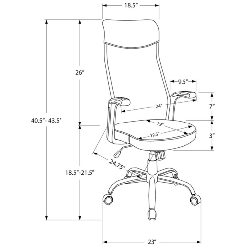 Office Chair Swivel Ergonomic Armrests Computer Desk Work Metal Grey
