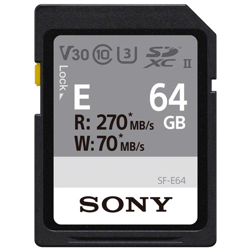 Carte mémoire SD UHS-II de 270 Mo/s et 64 Go de Sony
