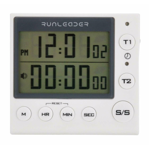 Minuterie numérique ACL à 2 canaux pour la cuisine avec horloge, alerte DEL, volume réglable, pour la cuisson, la cuisson, Friture, ragoût, grillage