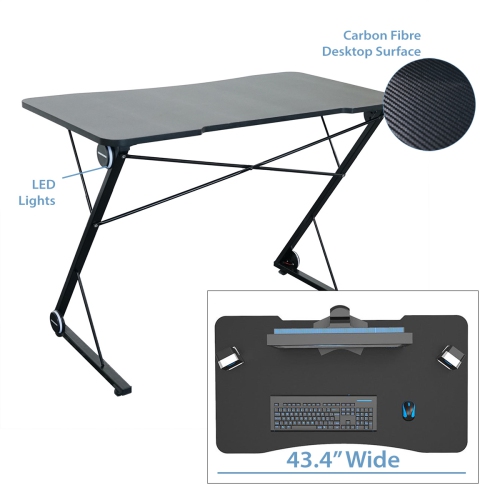 Bureau d’ordinateur/de jeu GD-43x de Boost Industries avec tapis de souris en prime