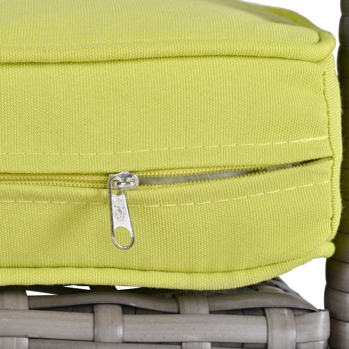 Outsunny Patio Wicker Adirondack Chair, Outdoor PE Rattan Fire Pit Chair, Muskoka Chair w/ Soft Cushions, Tall Curved Backrest and Comfortable