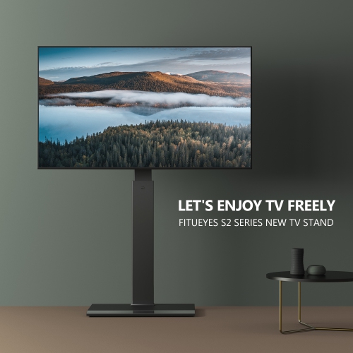 FITUEYES Iron Base Swivel Floor TV Stand with Bracket Mount Space Saving for TVs Up to 65 inch LCD LED OLED Plasma Flat Panel or Curved Screen Height