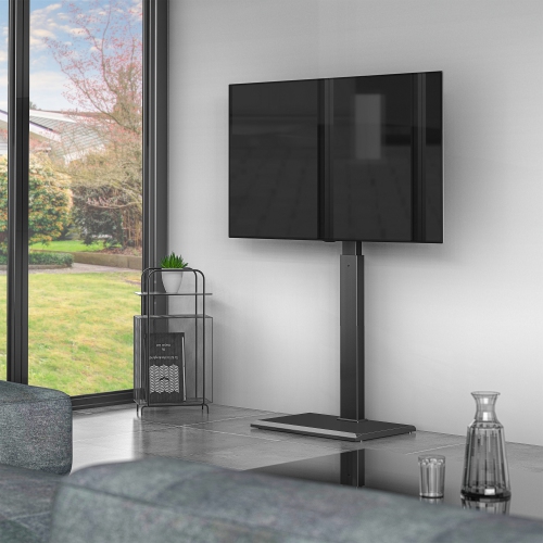 FITUEYES Iron Base Swivel Floor TV Stand with Bracket Mount Space Saving for TVs Up to 65 inch LCD LED OLED Plasma Flat Panel or Curved Screen Height