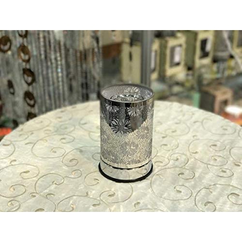 Touch Sensor Lamp – Silver Flower w/Scented Oil Holder 20W -J1310